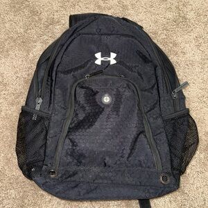 Under Armour Black Hex-Pattern Backpack with White Logo